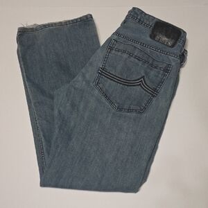 Buffalo David Bitton Trevor Easy Straight Mens Blue Jeans 33x32